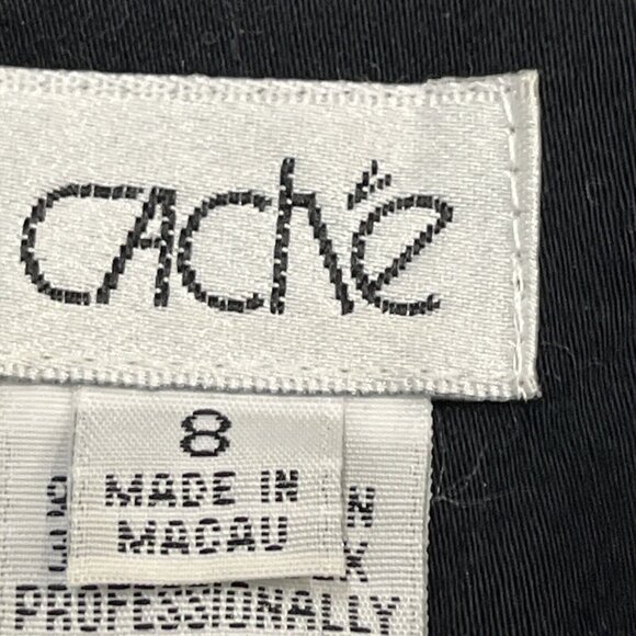 Vintage Cache Pants Womens 8 Black Wide Leg Floral Beaded Embellished 90s Y2K - Picture 12 of 16